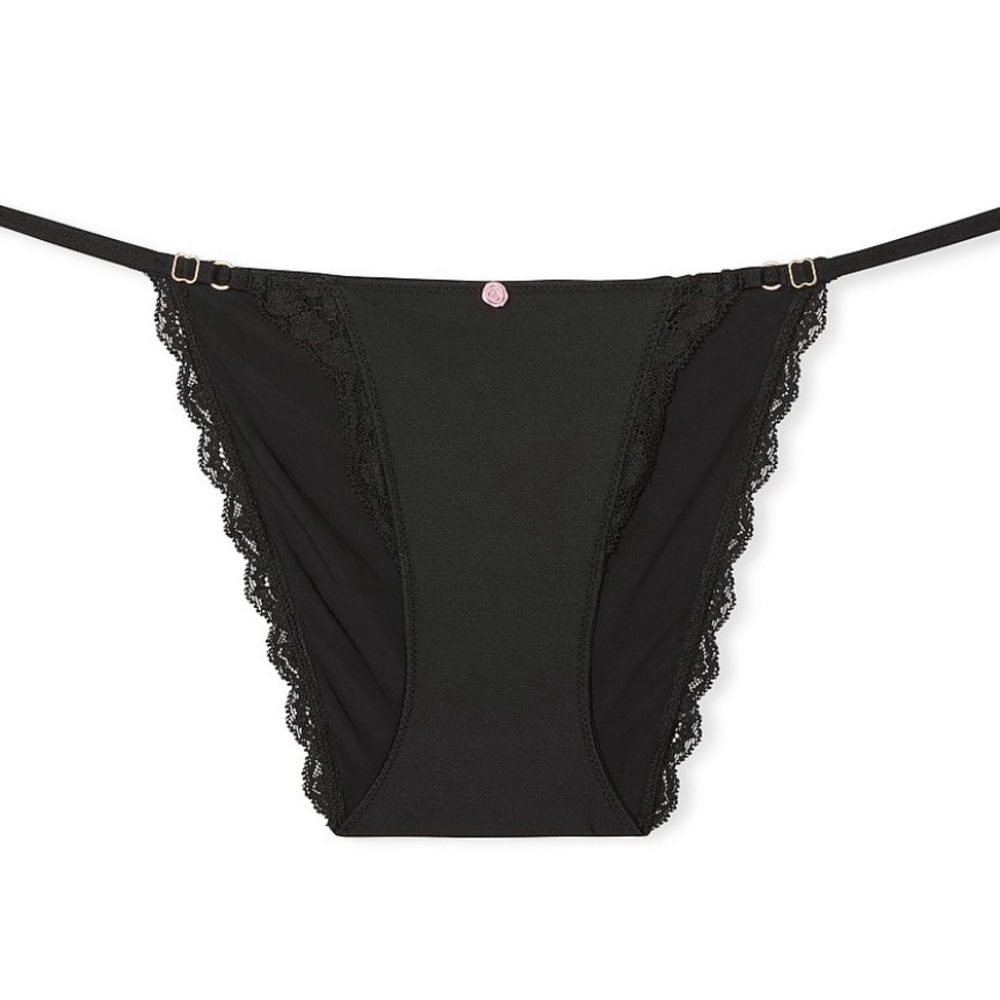 2 for $25 — Victoria’s Secret Lace-Trim Adjustable String Bikini Panty- S- NWT
